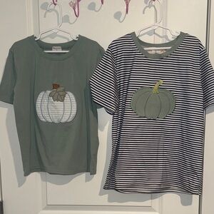 Boys pumpkin appliqué shirt bundle